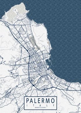 Palermo City Map Coastal