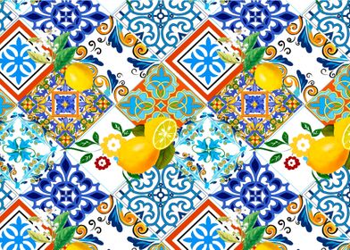 Portuguese tiles citrus