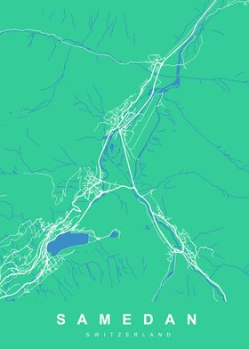 SAMEDAN Map SWITZERLAND