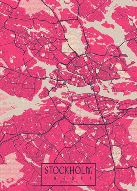 Stockholm Map Blossom