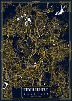 Kuala Lumpur Map Gold