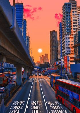 Sunset in Hong Kong