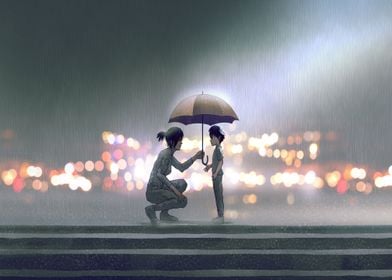 A helping hand in the rain