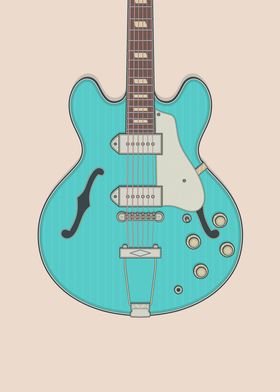 Turquoise Kasino Guitar