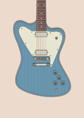 Blue Non Reverse Guitar