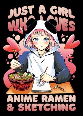 Anime girl ramen and' Poster by Bombdesign | Displate