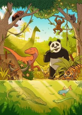 Jungle animals meeting