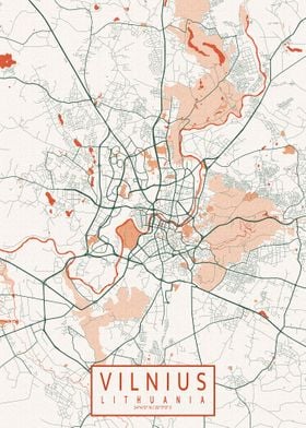 Vilnius City Map Bohemian