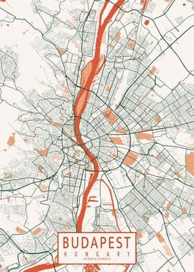 Budapest Map Bohemian