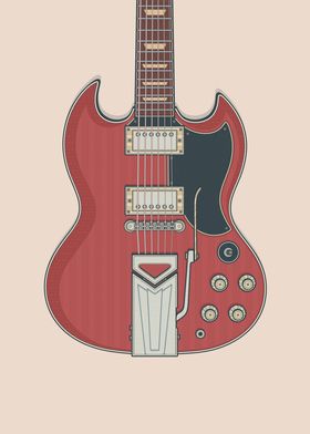 Cherry Red Solid Guitar