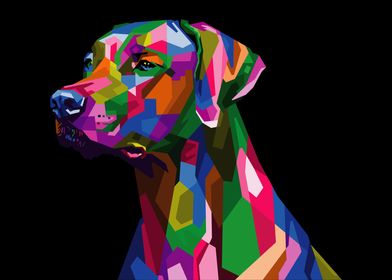 colorful dog with pop art