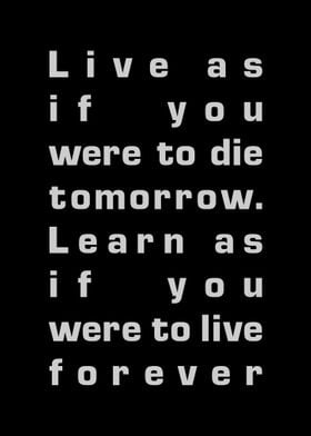 Live as if you were to die