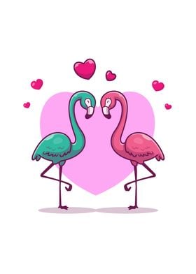 Cute Couple Flamingo