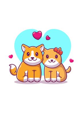 Couple Shiba Inu Dog