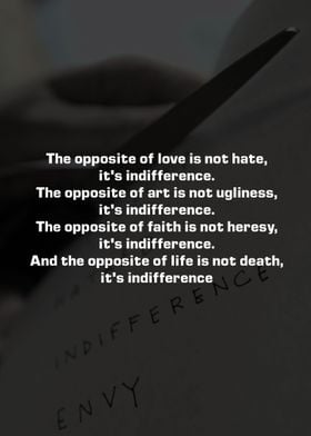 The opposite of love 