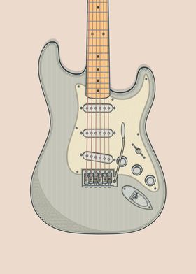 Silver Strat Guitar