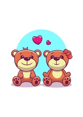 Couple Bear Cartoon