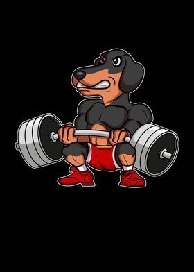 Dachshund Weightlifter