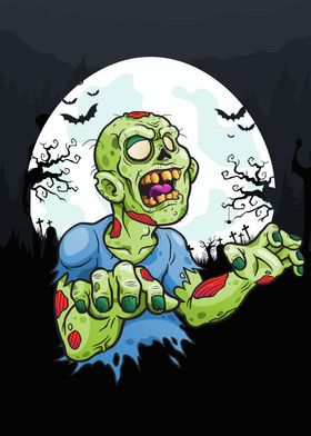 Creepy Scary Zombie Moon