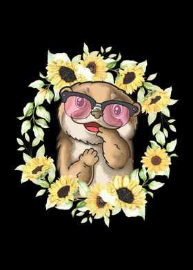 Cute Sea Otter Sunflower
