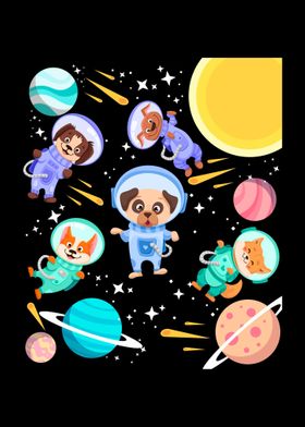Cute Dogs in Space Pet