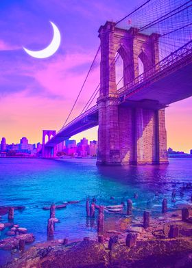 Brooklyn Bridge Vaporwave