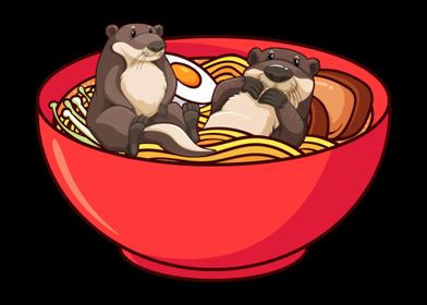 Kawaii Otters and Ramen
