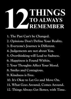 12 Things to Remember