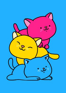 Kawaii Cat Pile Pan Pride