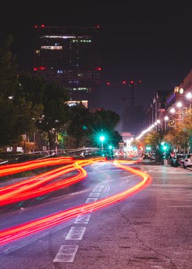 Red lines crossing streets