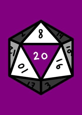 Asexual D20 Dice Ace Pride