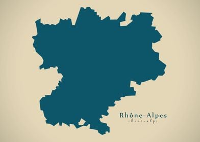 Rhone Alps region map