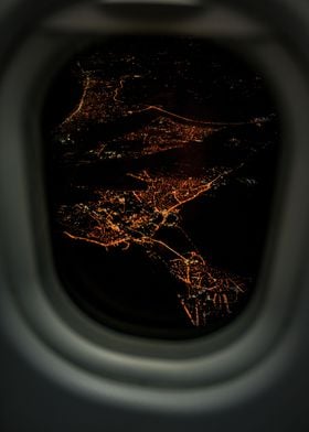 City lights from the air