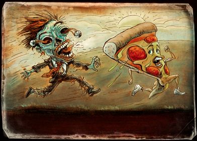 Retro Pizza Zombie