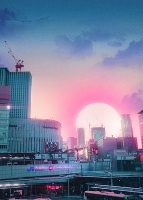Pastel View of Osaka