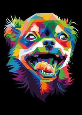 colorful dog head vector