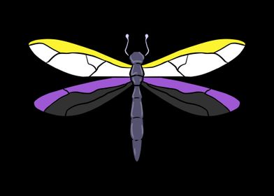 Nonbinary Pride Dragonfly