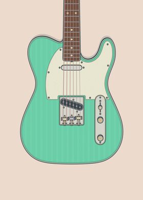 Sea Foam Telly Guitar