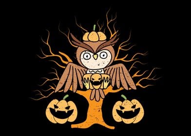 Owl With Pumpkin