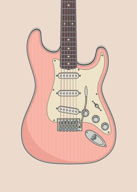 Shell Pink Strat Guitar