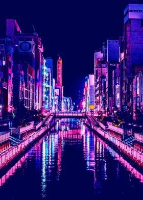 'Osaka Japan Cyberpunk' Poster by VisionTrend | Displate