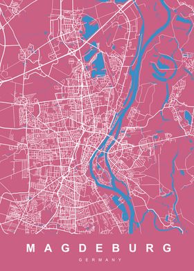 MAGDEBURG Map GERMANY 