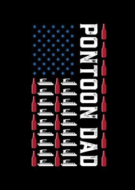 Pontoon Dad American Flag