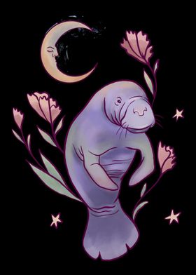 Floral purple manatee