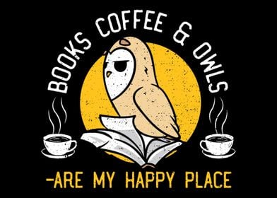 Books Coffee  Owls