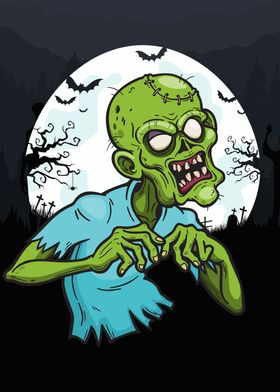 Creepy Scary Zombie Moon