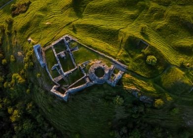 Dryslwyn Castle by drone