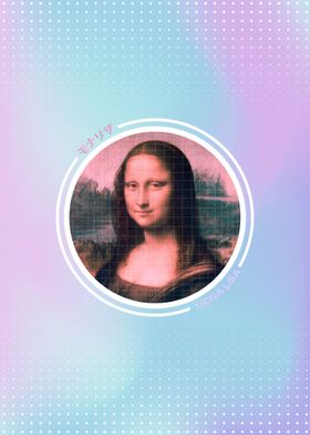 Retro Vaporwave Mona Lisa