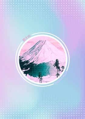 Retro Vaporwave Mount Fuji