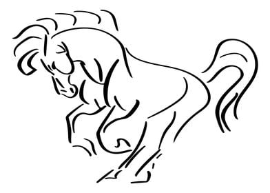 Horse Line Art Minimal